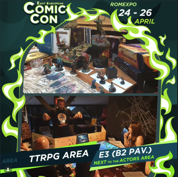 Taverna Aventurilor la East European Comic Con 2026: De data asta la Romexpo, cu zaruri, miniaturi și multe TTRPG-uri