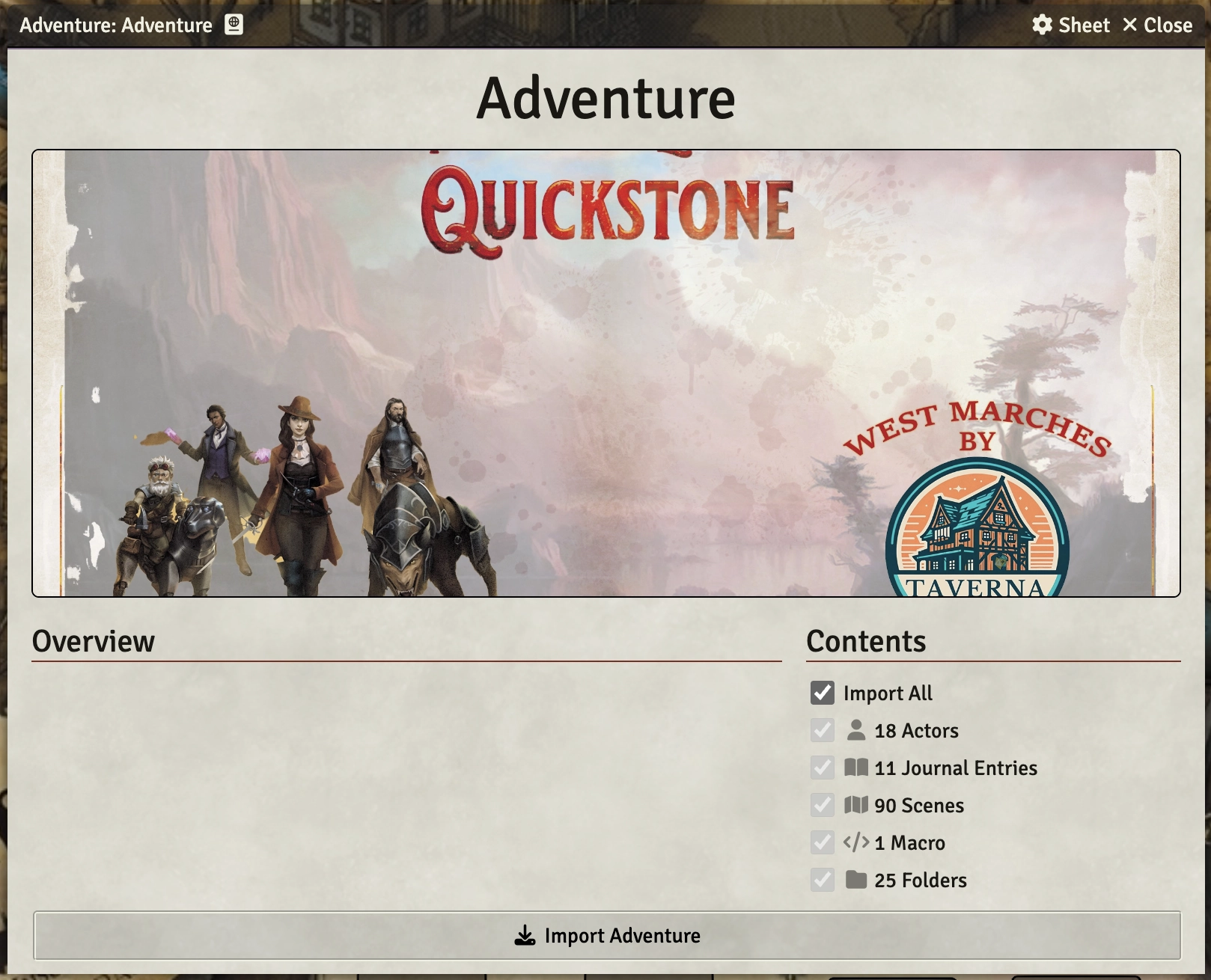 Taverna Aventurilor Foundry Module