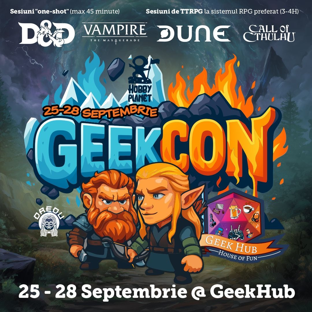 GEEKCON 2025: Patru Zile de Tabletop Roleplaying Games în Inima Bucureștiului